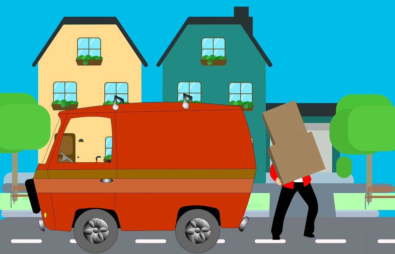 Moving house using a van
