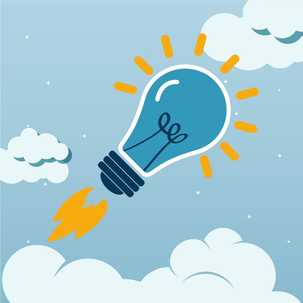 Good Idea Light Bulb Rocket